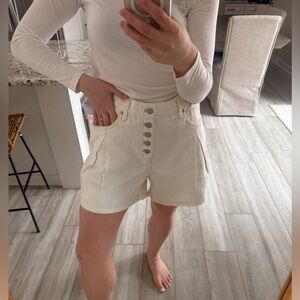 Madewell The 90s Jean Short Cream High Rise Button Fly Denim Shorts Size 29